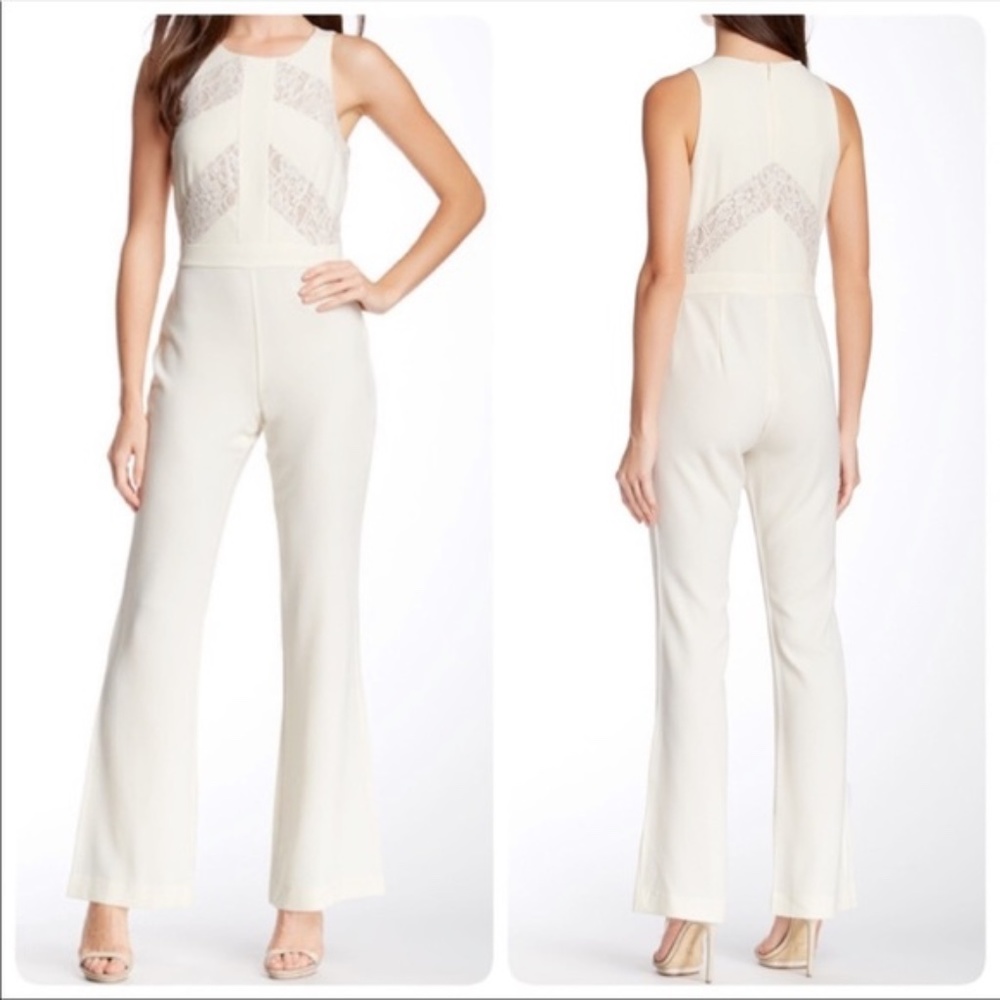 Just Taylor Womens Jumpsuit Cream Sleeveless Size 6